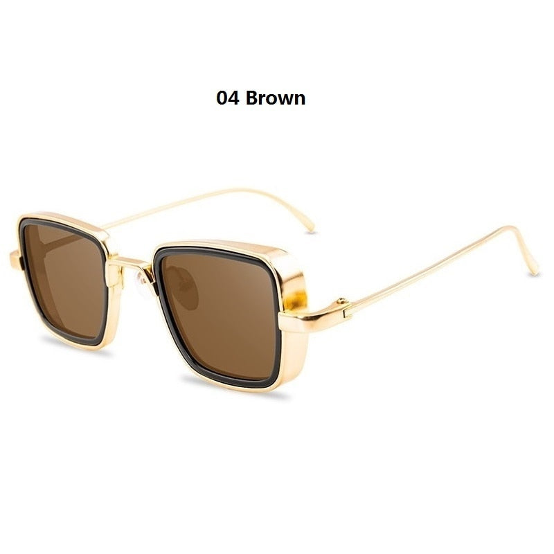 Unisex Vintage Steampunk Sunglasses, Retro Square sunglasses, Metal Square Sunglasses, UV400 Sunglasses