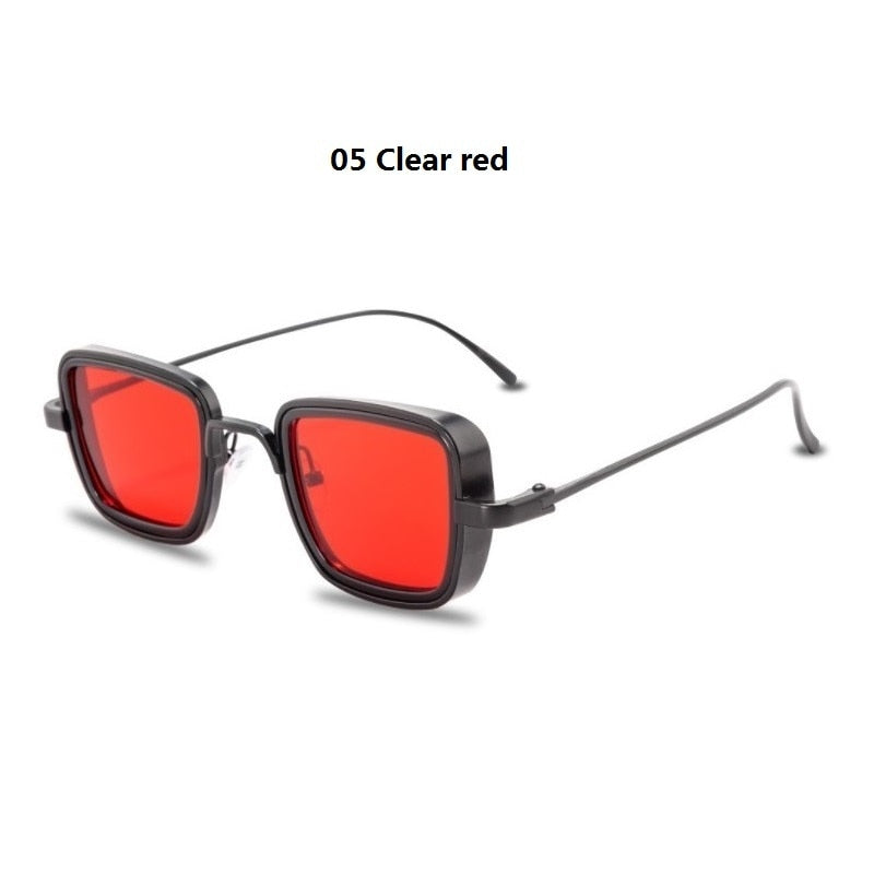 Unisex Vintage Steampunk Sunglasses, Retro Square sunglasses, Metal Square Sunglasses, UV400 Sunglasses