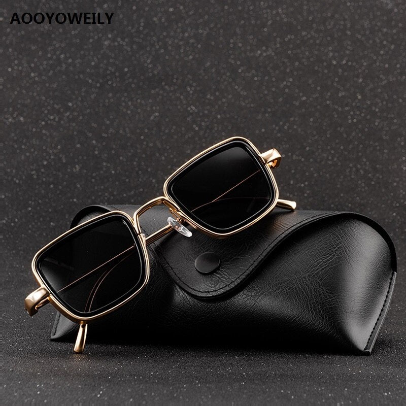 Unisex Vintage Steampunk Sunglasses, Retro Square sunglasses, Metal Square Sunglasses, UV400 Sunglasses