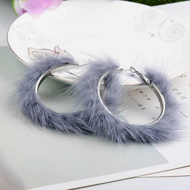 Furry Hoop Earrings, Winter Earrings, Cute Earrings, Fur Earrings