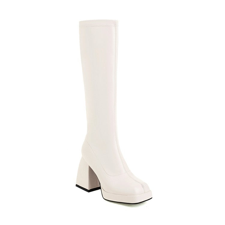 White gogo 2025 platform boots