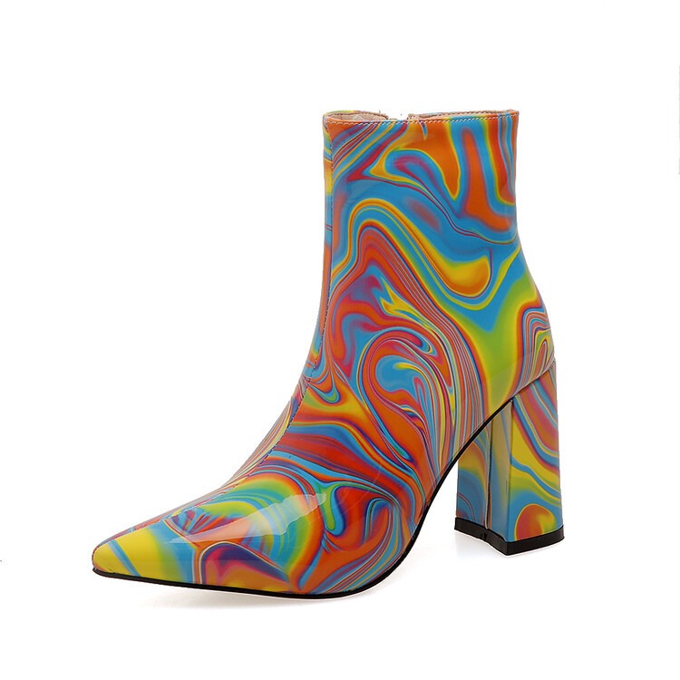 Groovy Psychedelic 70s boots, 70s Style Ankle Boots, Hippie Boots, 70s Style Boots
