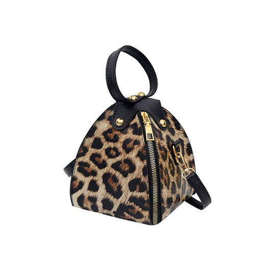 Sexy Leopard Pyramid Handbag, Crossbody Bag