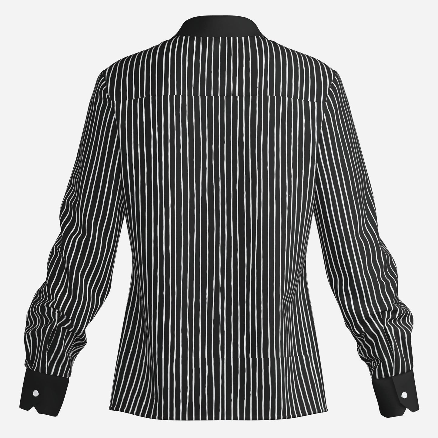 Men’s 70s Style Shirt | Black Pinstripe Shirt | Wing Collar Shirt | Black Disco Shirt
