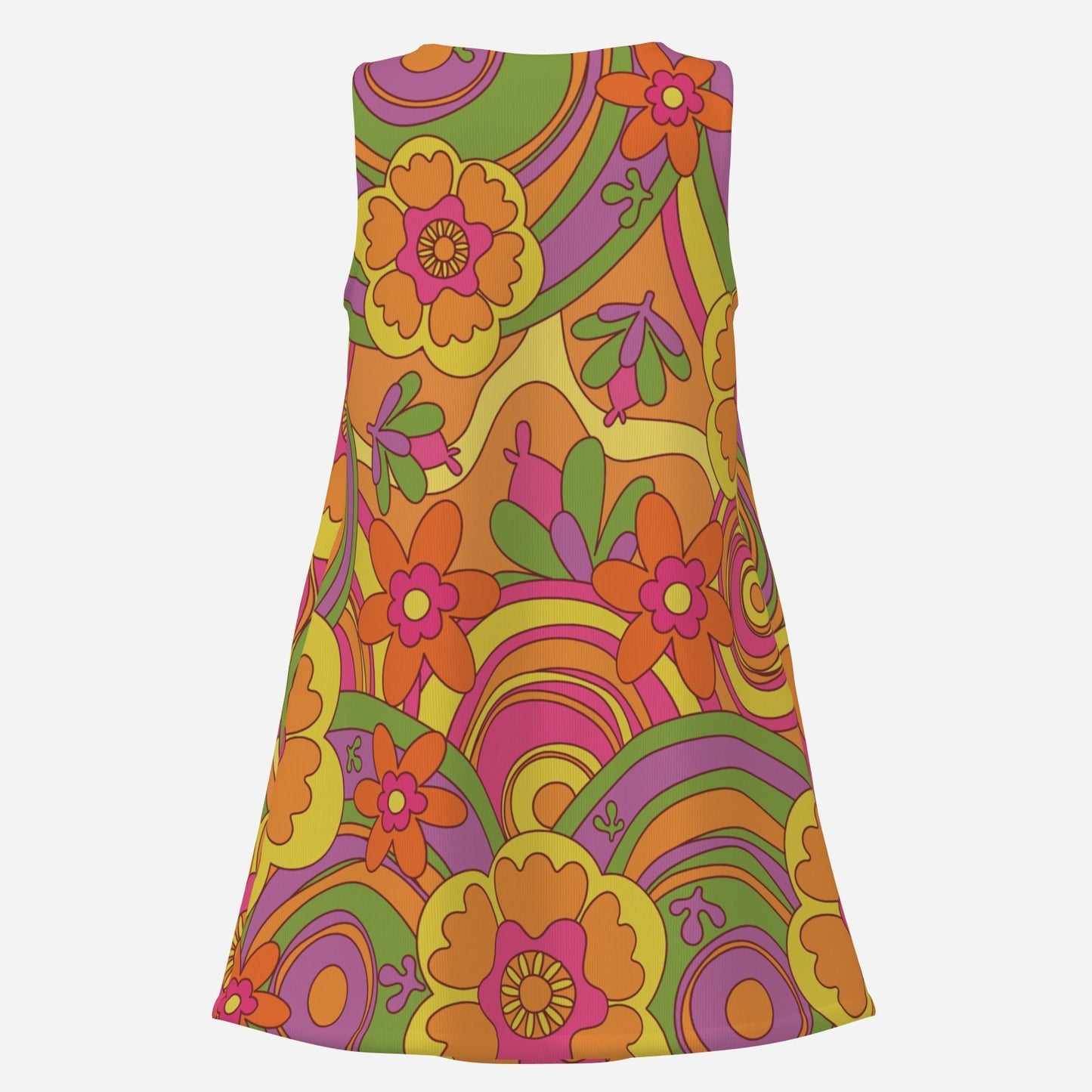 60s Dress Style | Retro Floral Mod Mini Dress | Sleeveless Tent Dress | 60s inspired Go Go Dress