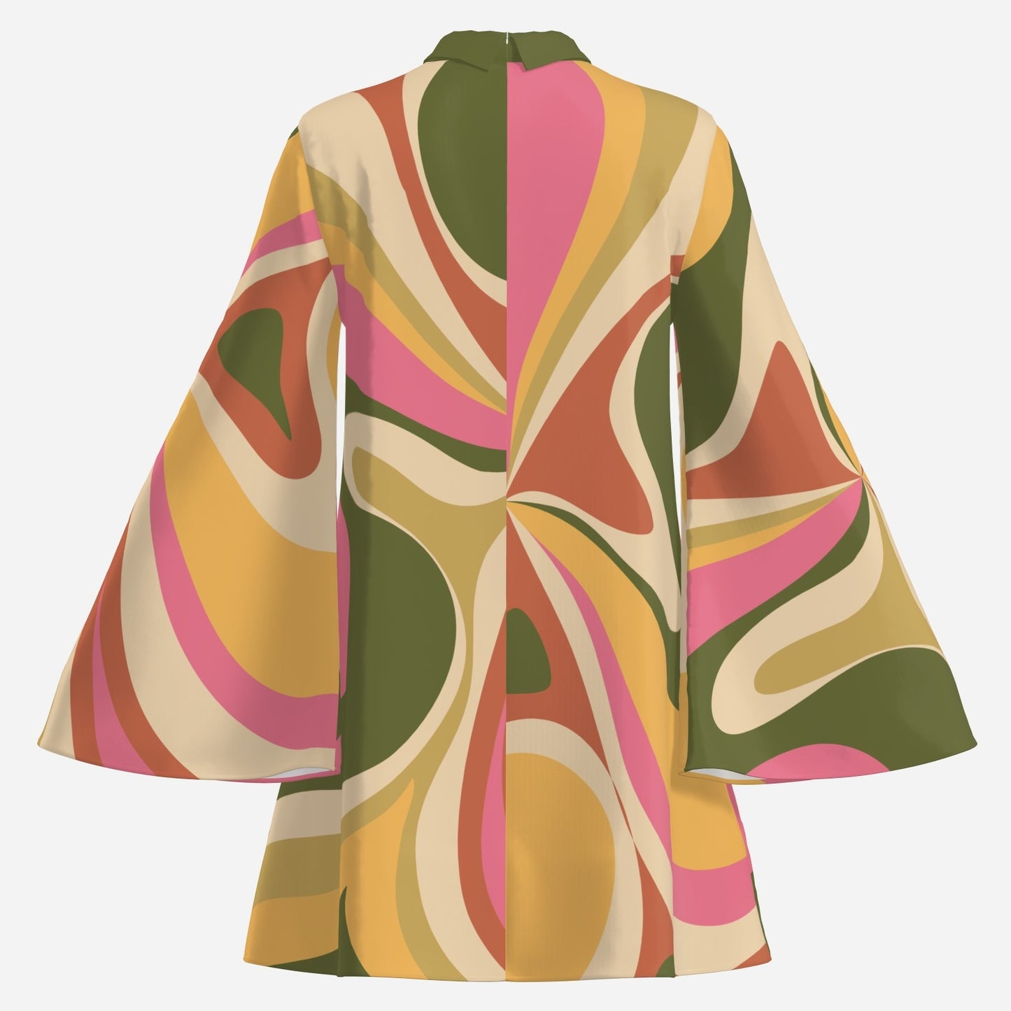 70s Dress Style, Bell Sleeve Dress, 70s mini dress, Boho Dress, Groovy 70s Style Dress, Bohemian dress, Hippie Dress, Multicolor Tent Dress