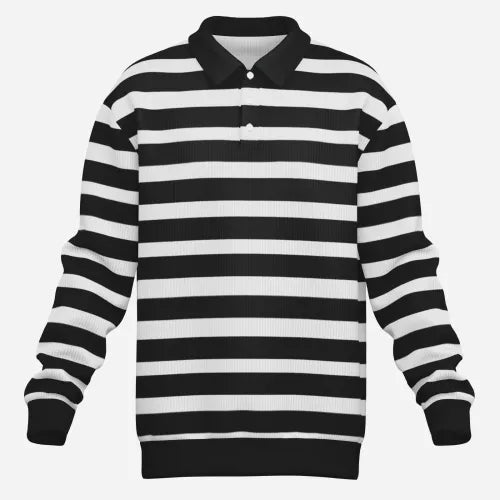 retro style 90s stripe polo shirt