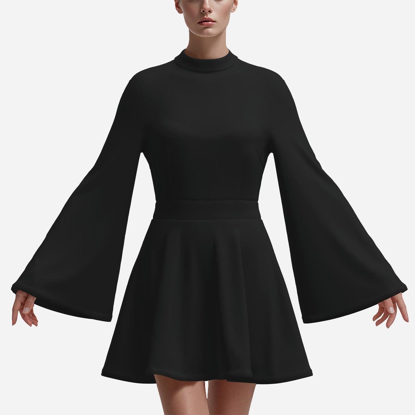 Chiffon Black turtleneck dress, retro 70s dress, 70s inspired dress, 70s style dress, 70s black disco dress