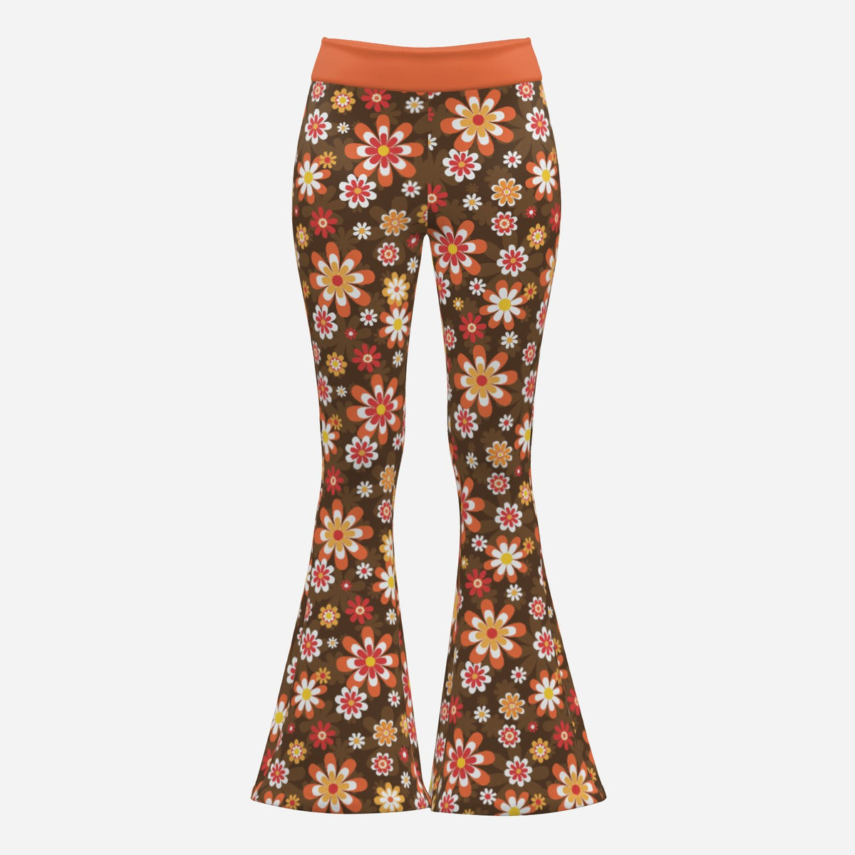 70s Bell Bottom Yoga Pants | Retro High Waist Wide Leg Exercise Pants | Vintage Style Flare Leggings