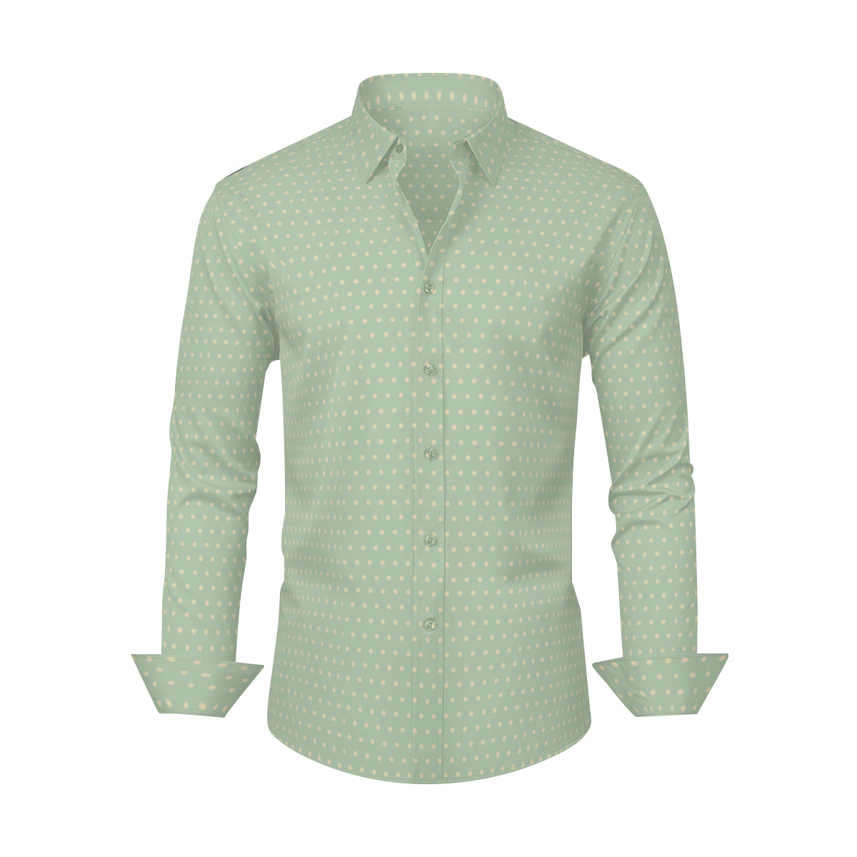 Men's Mint Green Shirt | Retro Vintage Style | Modern Classic Menswear | Mint Green Polka Dot Dress Shirt Men