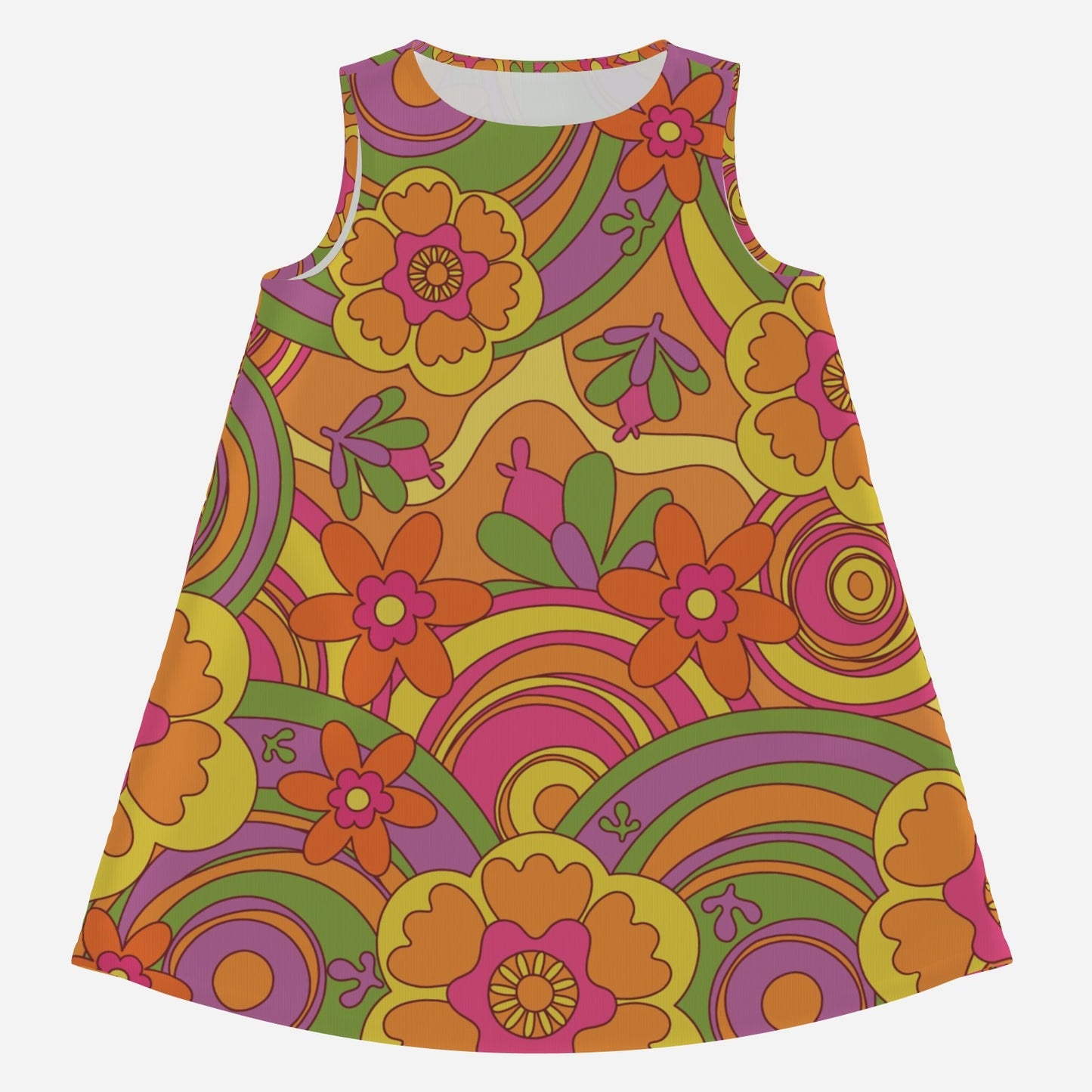 60s Dress Style | Retro Floral Mod Mini Dress | Sleeveless Tent Dress | 60s inspired Go Go Dress