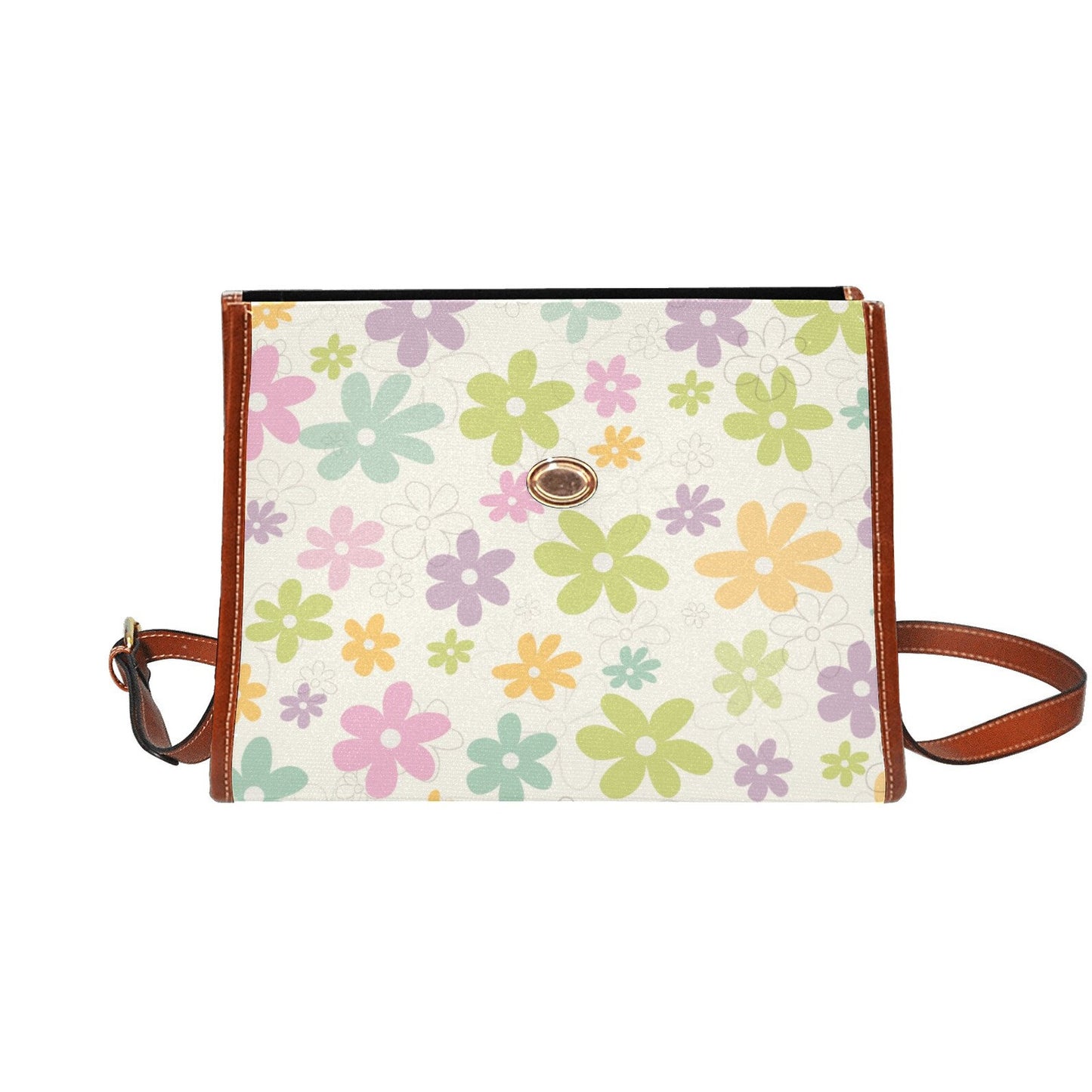 Retro Floral Handbag, Retro Handbag, Pastel floral bag, Floral Purse, 60s style handbag, Vintage handbag style, Retro Satchel Handbag
