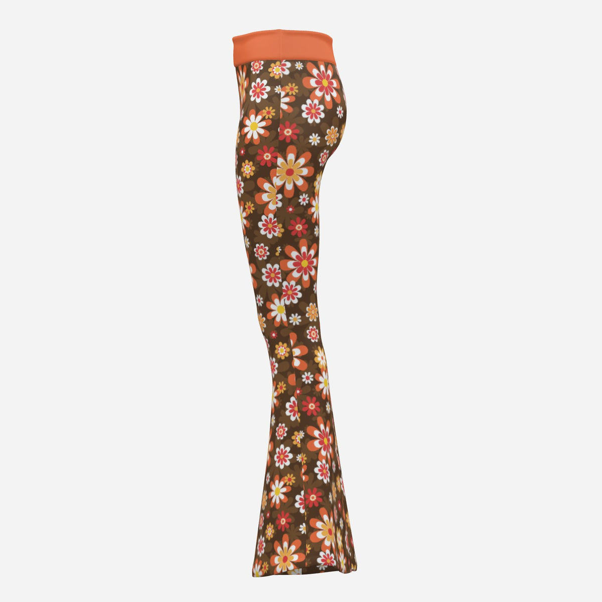 70s Bell Bottom Yoga Pants | Retro High Waist Wide Leg Exercise Pants | Vintage Style Flare Leggings
