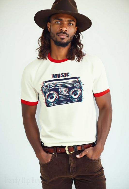 Men’s Retro T-Shirt | Vintage Music Graphic Tee | Rock and Roll T-Shirt | Men’s Vintage Graphic Tee