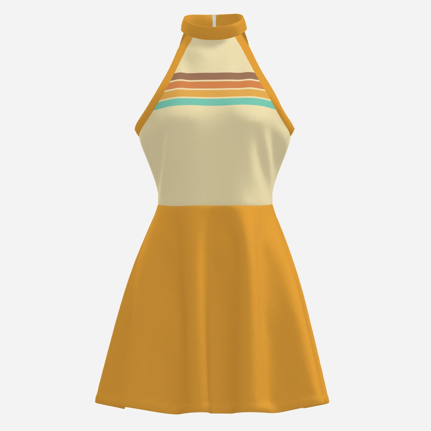 Vintage halter Dress Style, 70s style Dress, Retro halter Dress Mini Dress, Retro Mustard yellow Dress