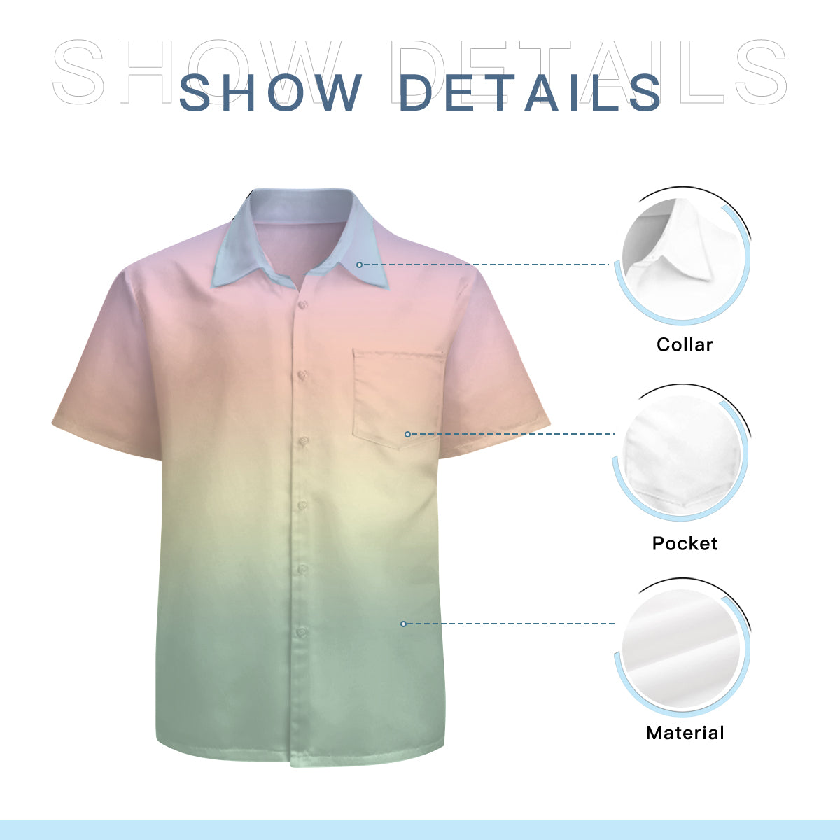 Ombre Shirt Men, Men's Dress Shirt, Men's Shirt, Short Sleeve Shirt Men, Rainbow Shirt Men, Ombre Shirt Men,Pastel Shirt Men
