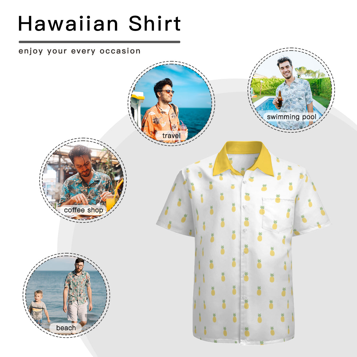 Pineapple Shirt Men, Retro Hawaiian Shirt Men, 60s Style Top Men, Retro Shirt , Tropical Shirt Men, Vintage Style Shirt , Pineapple Top men