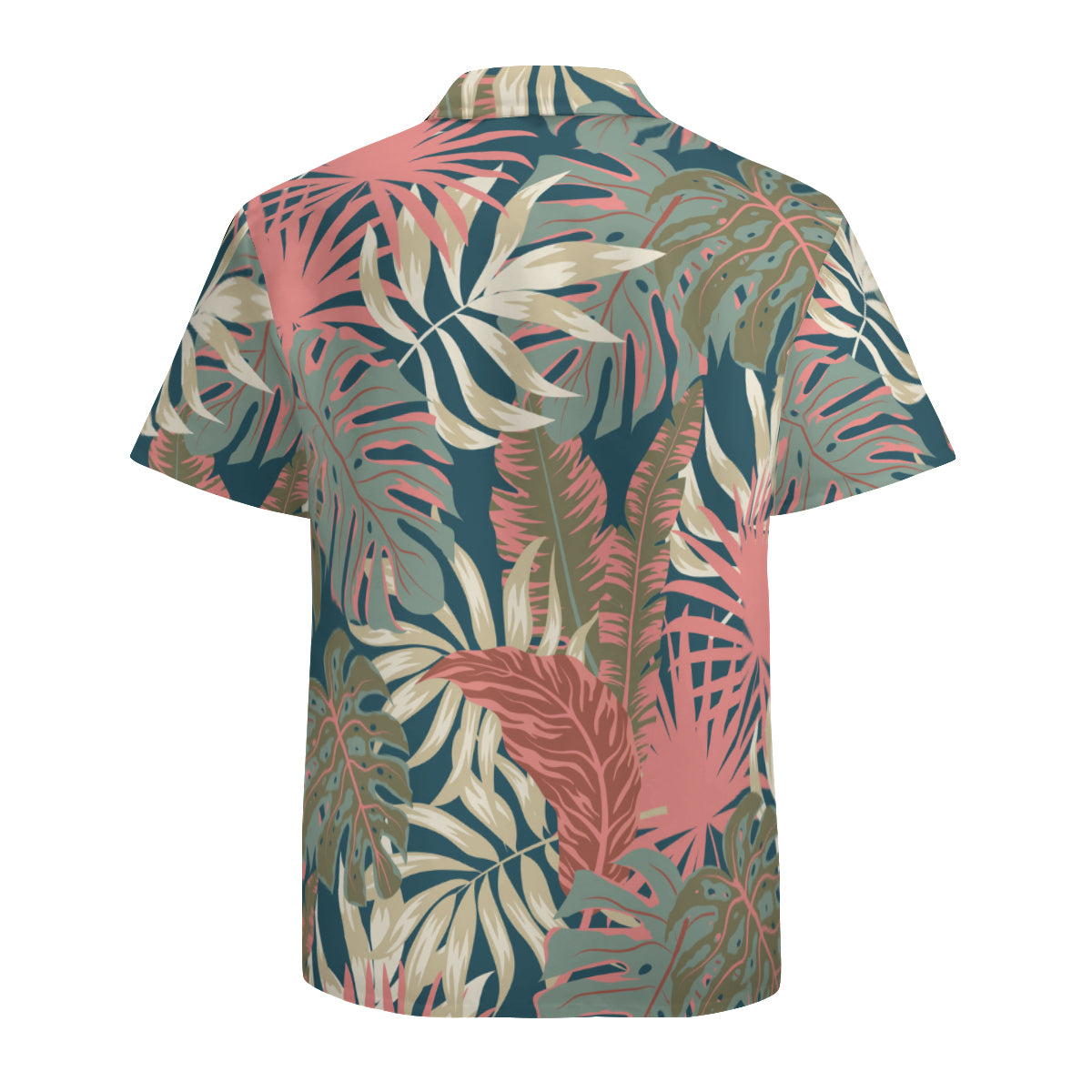 Hawaiian Shirt Men, Tropical Shirt Men, Leaf Shirt Men, Pink Teal Shirt Men, Nature Shirt Men, Spring Summer Shirt Men