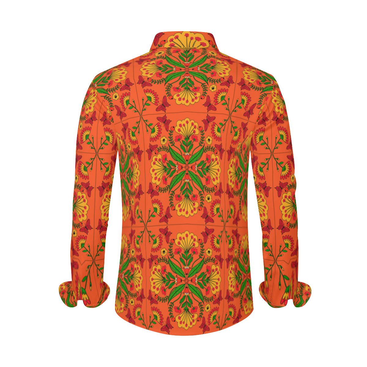70s Shirt Men, Boho Shirt Men, 70s Style Shirt Men, Orange Floral Shirt Men, Vintage 70s style shirt, Retro Shirt Men, 70s inspired shirt