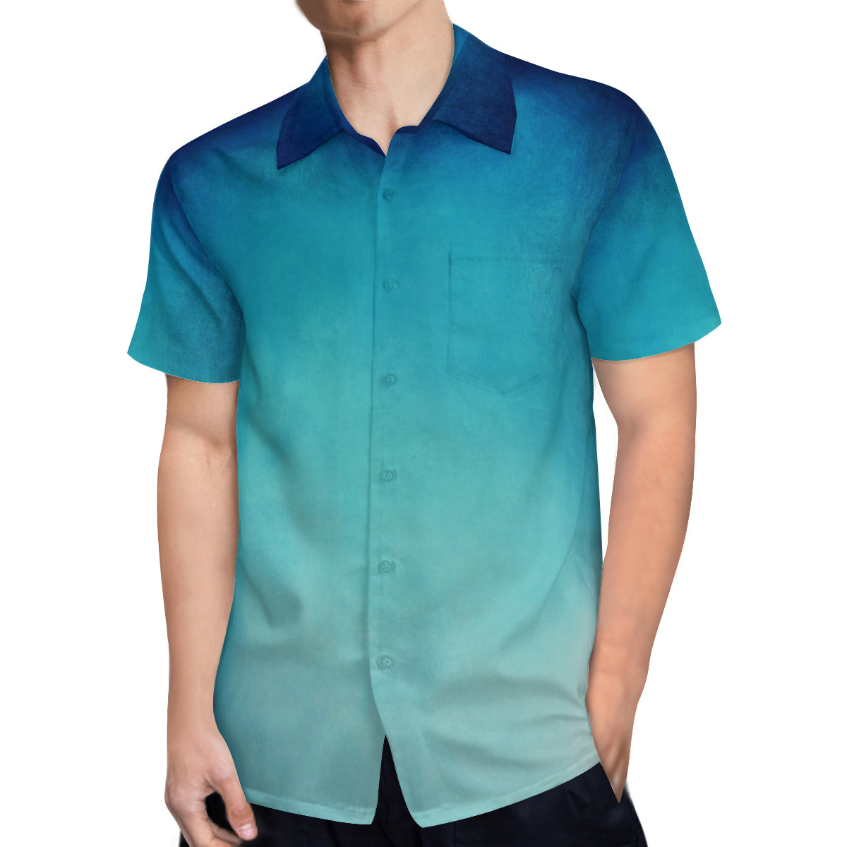 Men's Shirt, Ombre Shirt Men, Blue Shirt Men, Blue Ombre Shirt, Men's Dress Shirt, Men's Top, Men's Button Down Shirt, Unique Shirt Men