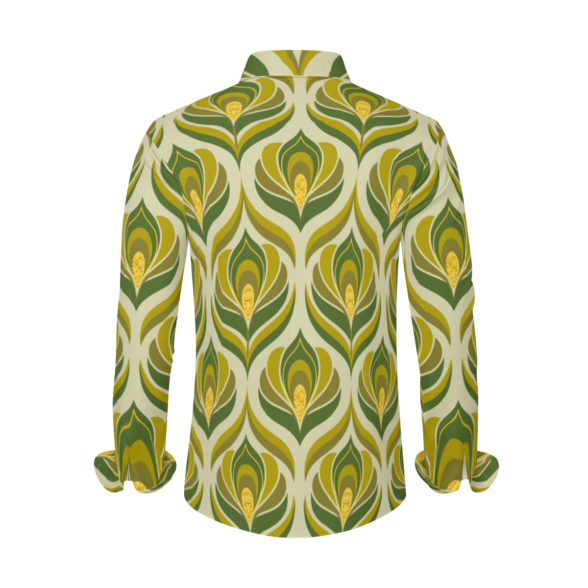 70s Clothing Men, 60s 70s style shirt, 70s Shirt Men, Green Damask Shirt, Hippie Shirt Men, Groovy Shirt Men, Retro Shirt Men, Boho Shirt