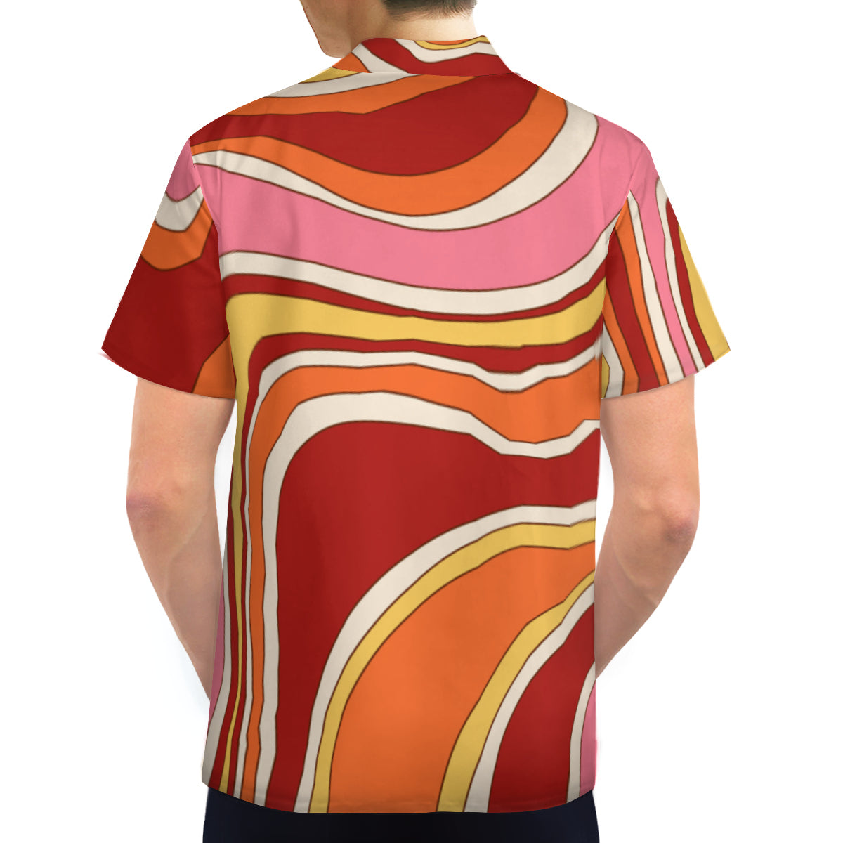 Vintage 70s style shirt, Red Hippie Shirt Men, Men's Stripe shirt, 70s Shirt Men, 70s inspired shirt