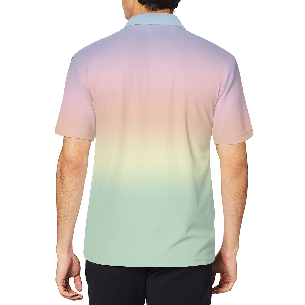 Ombre Shirt Men, Polo Shirt Men, Men's Polo Shirt, Rainbow shirt Men, Rainbow Ombre Shirt, Polo Top Men, Green Pink Ombre Shirt