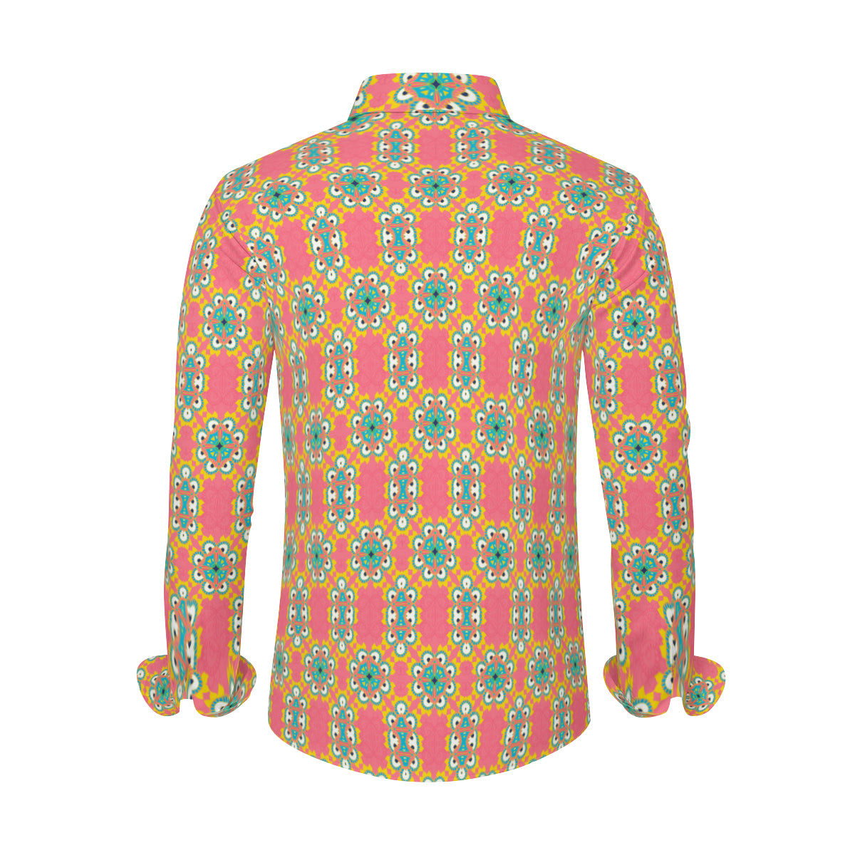 Pink Turquoise Shirt Men, Elegant Shirt Men, Pink Retro Shirt Men, 60s inspired shirt Men, Men's Pink Dress Shirt, Vintage style shirt Men