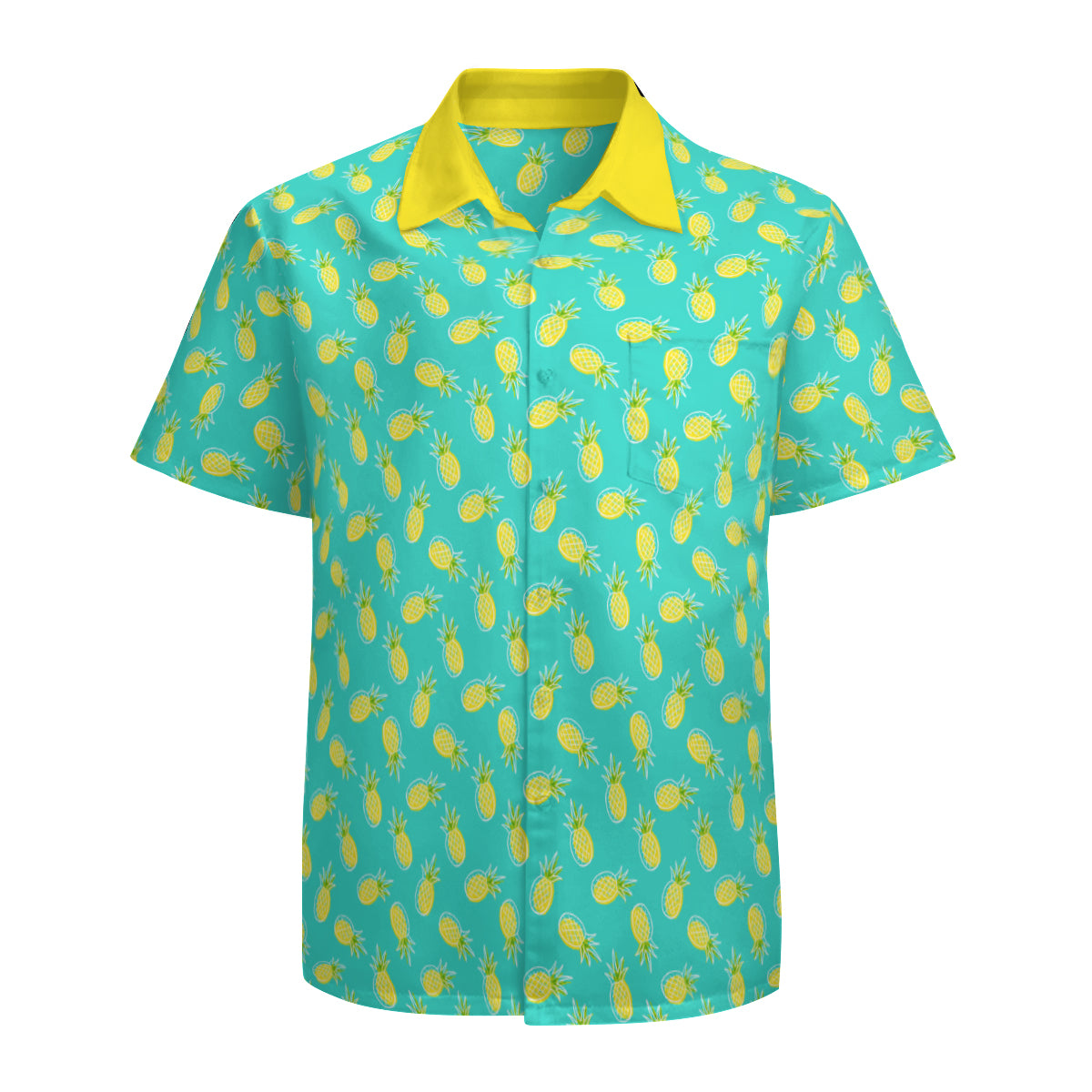 Pineapple Shirt Men, Tropical Shirt Men,Retro Hawaiian Shirt Men,Turquoise Shirt Men, 60s Style Top,Retro Shirt,Vintage Style Pineapple Top