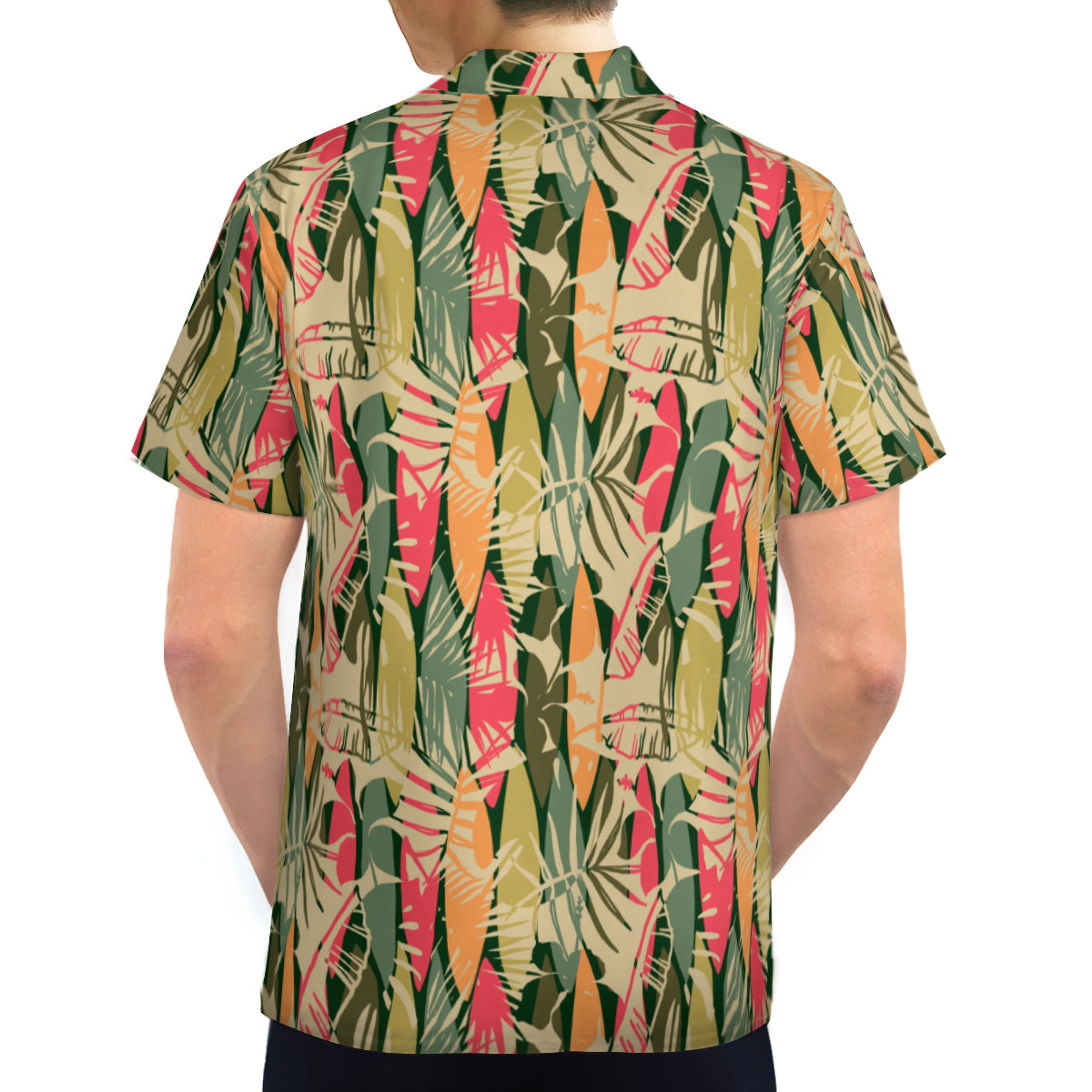 Boho Green Hawaiian Shirt for Men | Tiki Tropical Style | 70s Floral Hippie Clothing