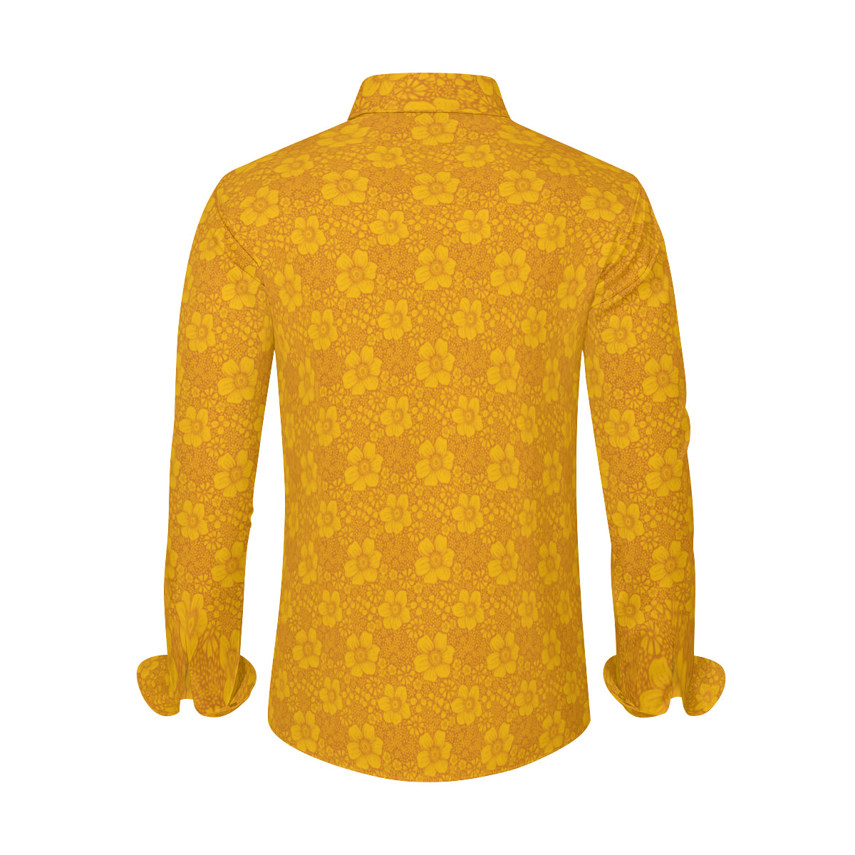 70s Shirt Style, Hippie Shirt Men, Floral Boho Shirt Men, Mustard Yellow Shirt Men, Mustard Yellow Top Men, Floral Yellow Shirt, Mustard Top