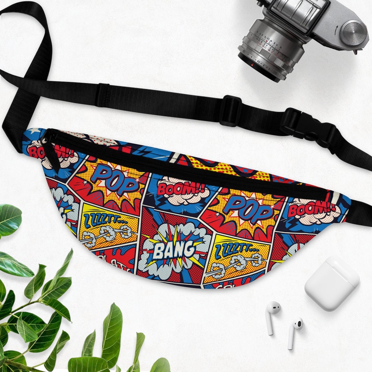 Retro Pop Art Fanny Pack, Cartoon Quote Pop Art bag, Small Waist Bag, Vintage Inspired Bag, Retro Style Fanny Pack,Bubble Pop Art Fanny Pack