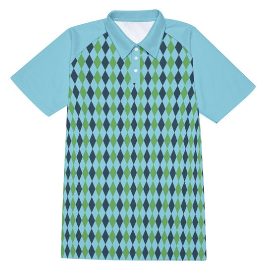 Polo Shirt, Blue Polo Shirt, Men's Vintage Shirt, Vintage polo shirt, 60s style Top, 60s style shirt, Men's knit top, Retro shirt men