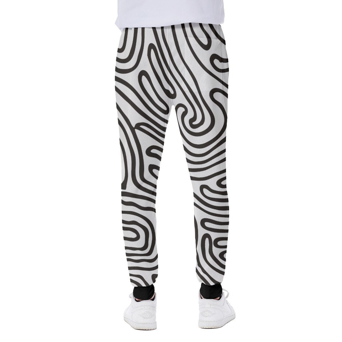 Eco Sweatpants | Men's Abstract Stripe Pants | Unisex Sustainable Street Style Pants
