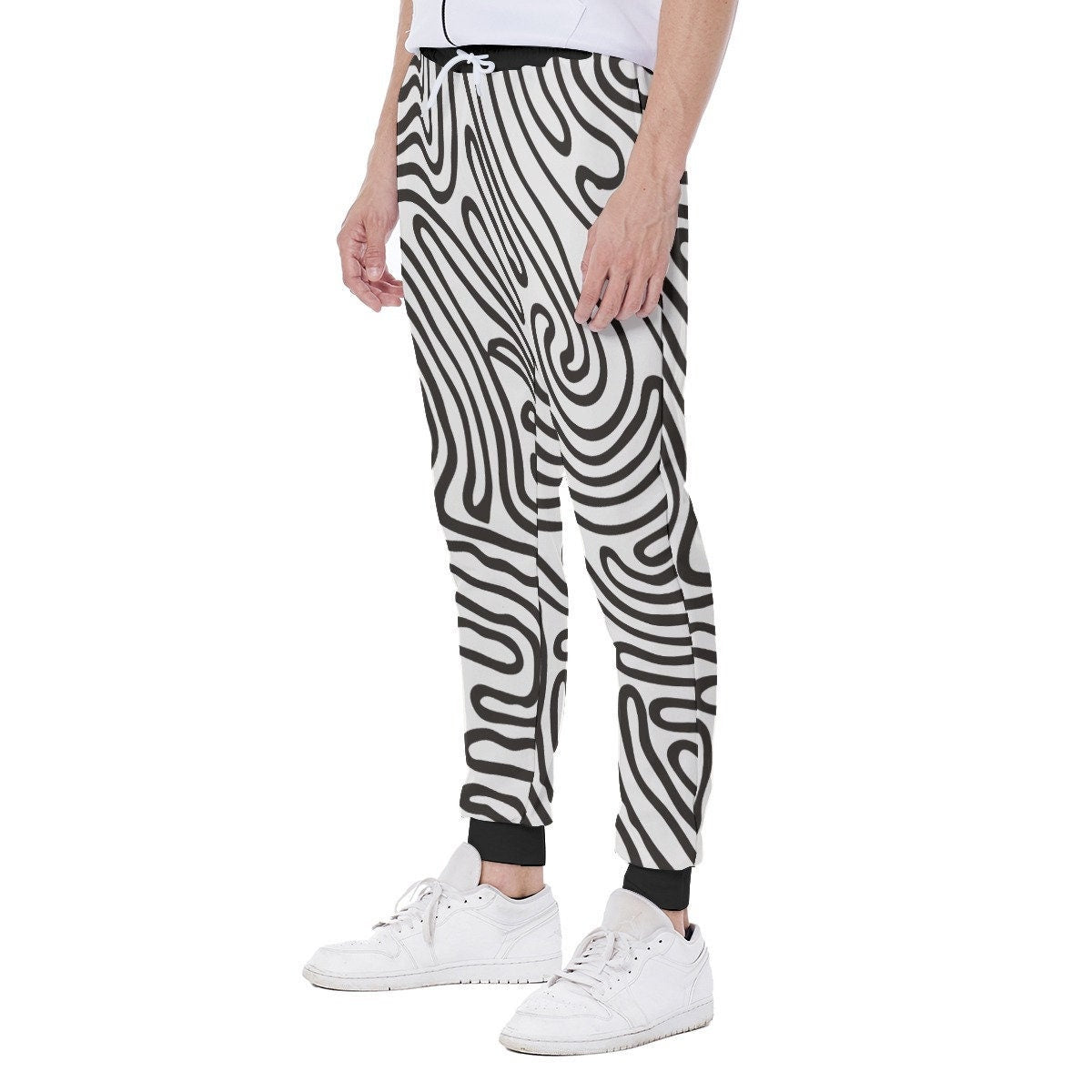 Eco Sweatpants | Men's Abstract Stripe Pants | Unisex Sustainable Street Style Pants
