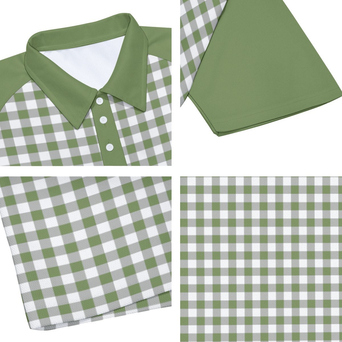 Polo Shirt, Green Polo Shirt, Men's vintage shirt, Vintage style shirt men, Men's Retro shirt, 60s Mens top,Green Gingham Shirt, Men's shirt