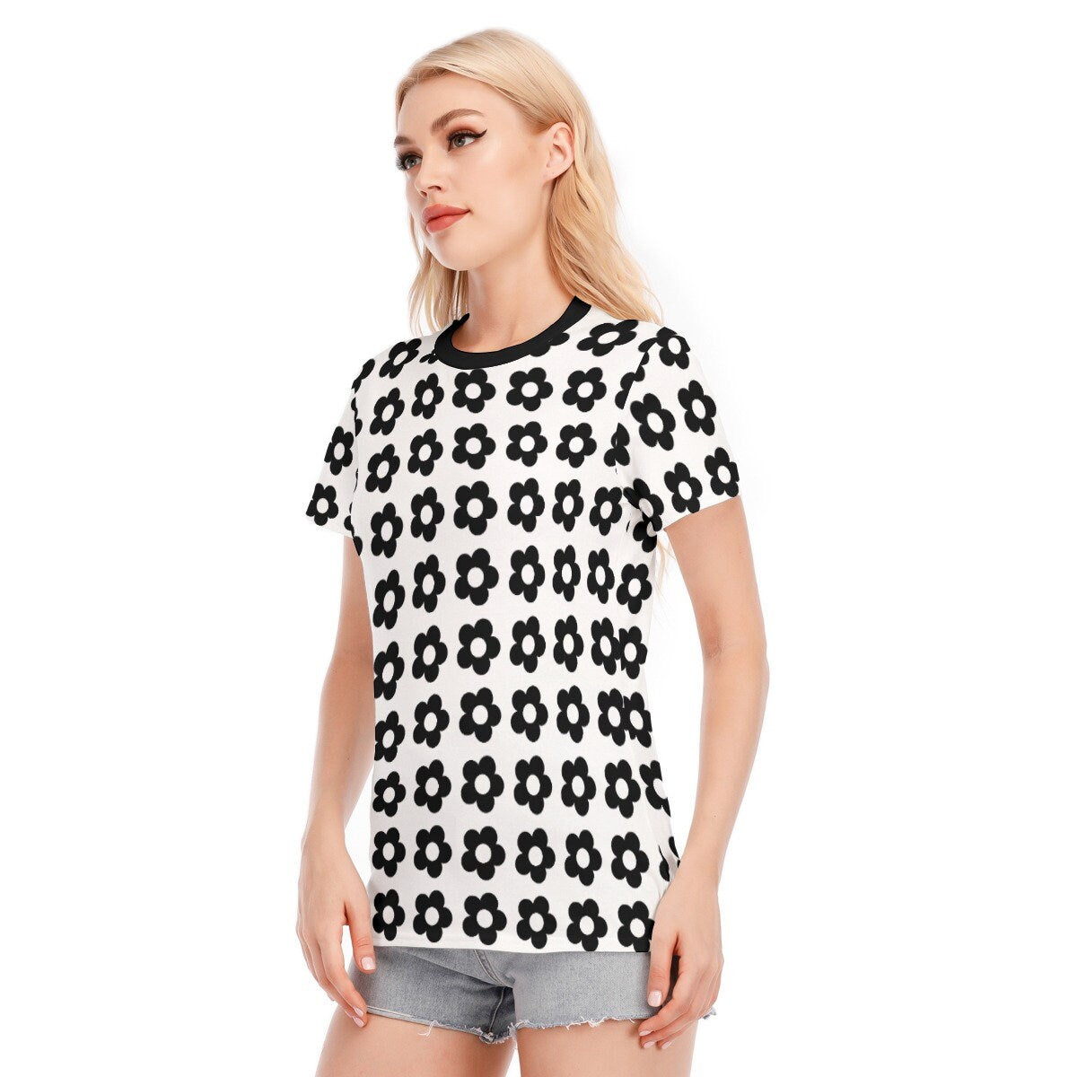 Mod top, 60s style top, Retro Top, Womens Tops, Womens Tshirts, Mod T-shirt, Floral Tshirt, Mod 60s Tshirt, Flower Print Top, Vintage style