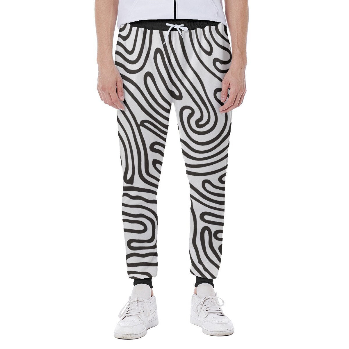 Eco Sweatpants | Men's Abstract Stripe Pants | Unisex Sustainable Street Style Pants