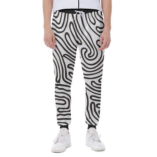 Eco Sweatpants | Men's Abstract Stripe Pants | Unisex Sustainable Street Style Pants