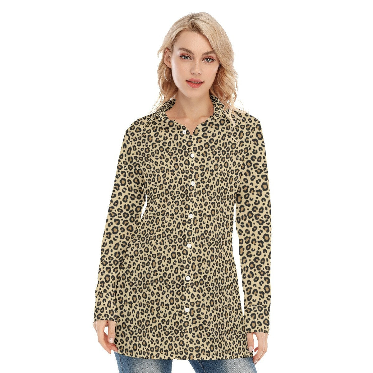Leopard Shirt, Handmade Leopard Print Shirt, Sexy Shirt, Animal Print Shirt,Women's Blouse,Women's Top,Long Sleeve Shirt Women, High fashion