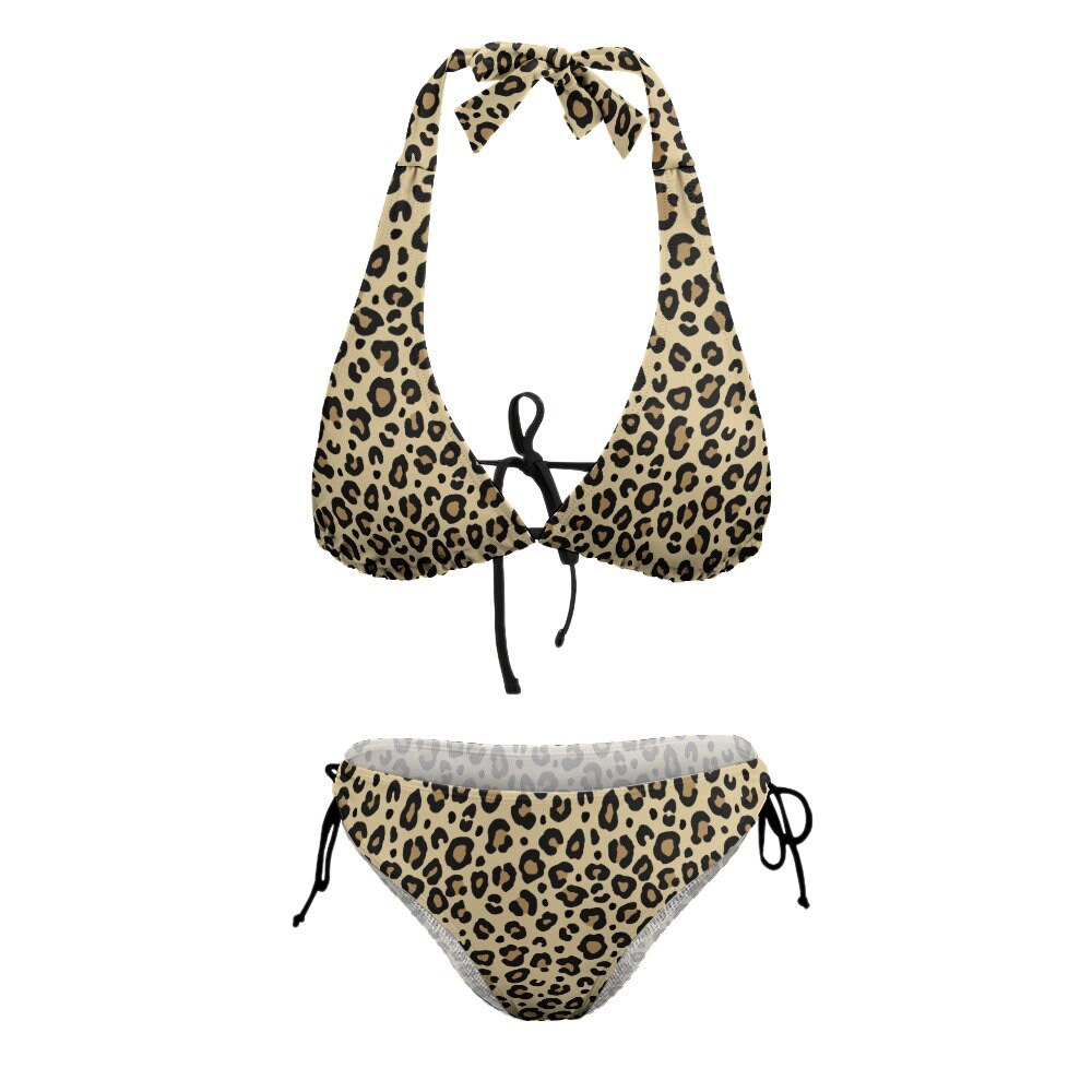 Halter Bikini, Two piece bikini set, Women's Bikini, Leopard Print Bikini Set, Two piece bikini set, Sexy Bikini, Animal Print Bikini