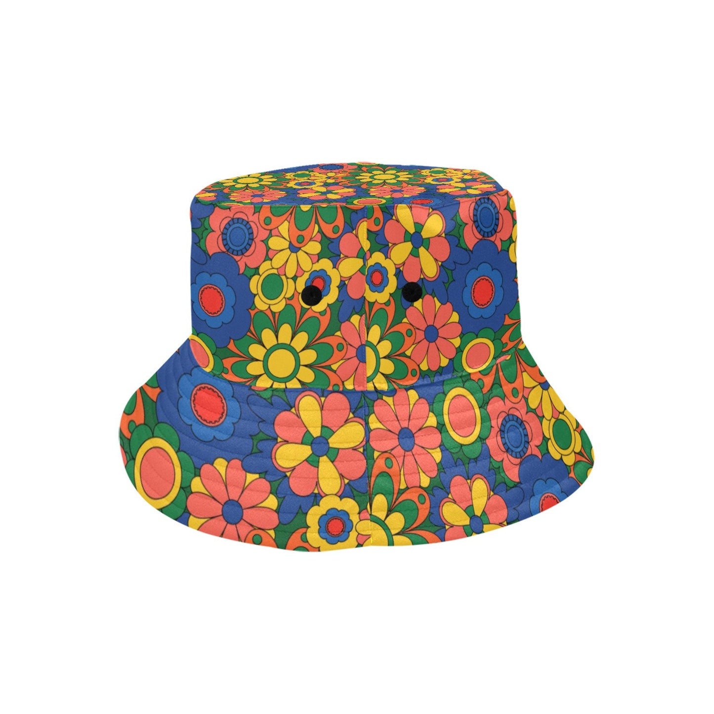 Bucket Hat, Hippie Hat, Mod Hat, Unisex hat, Retro Hat, 60s 70s style hat , Floral Hat, Boho hat, Multicolor Bucket Hat, Blue bucket hat