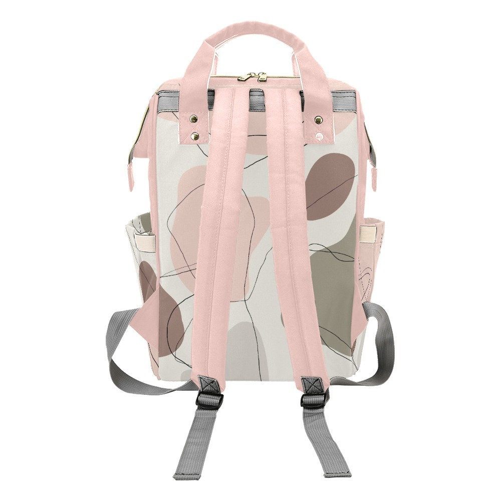Abstract Pink Backpack, Pink Backpack, Women's Backpack, Women's bag, Abstract print bag, High Fashion Bag, Fashion Backpack