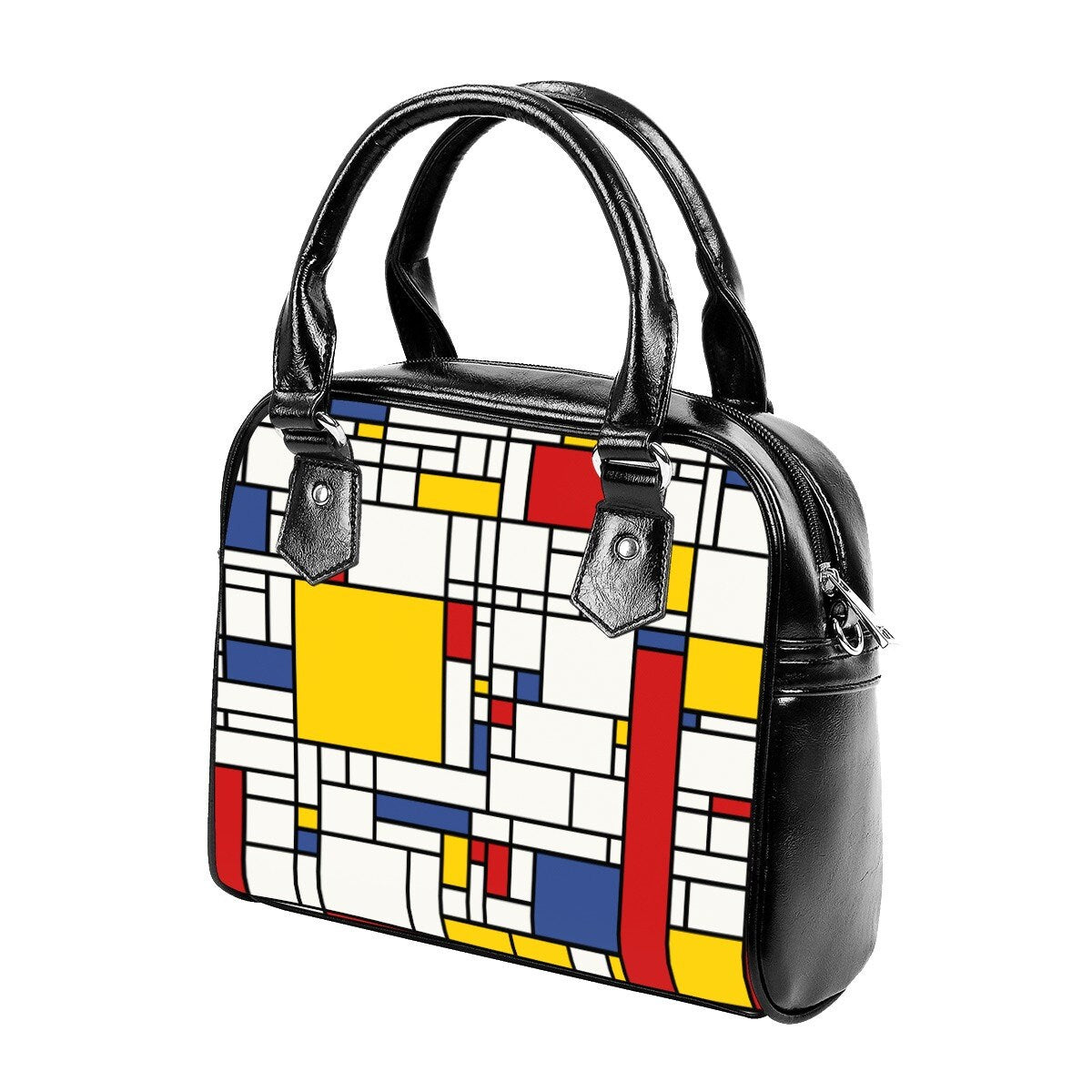 Mod Handbag, Vintage style bag, Mondrian Print Handbag, Mod 60s Print, Mod Mosaic Print, Geometric Handbag, Vintage Inspired handbag