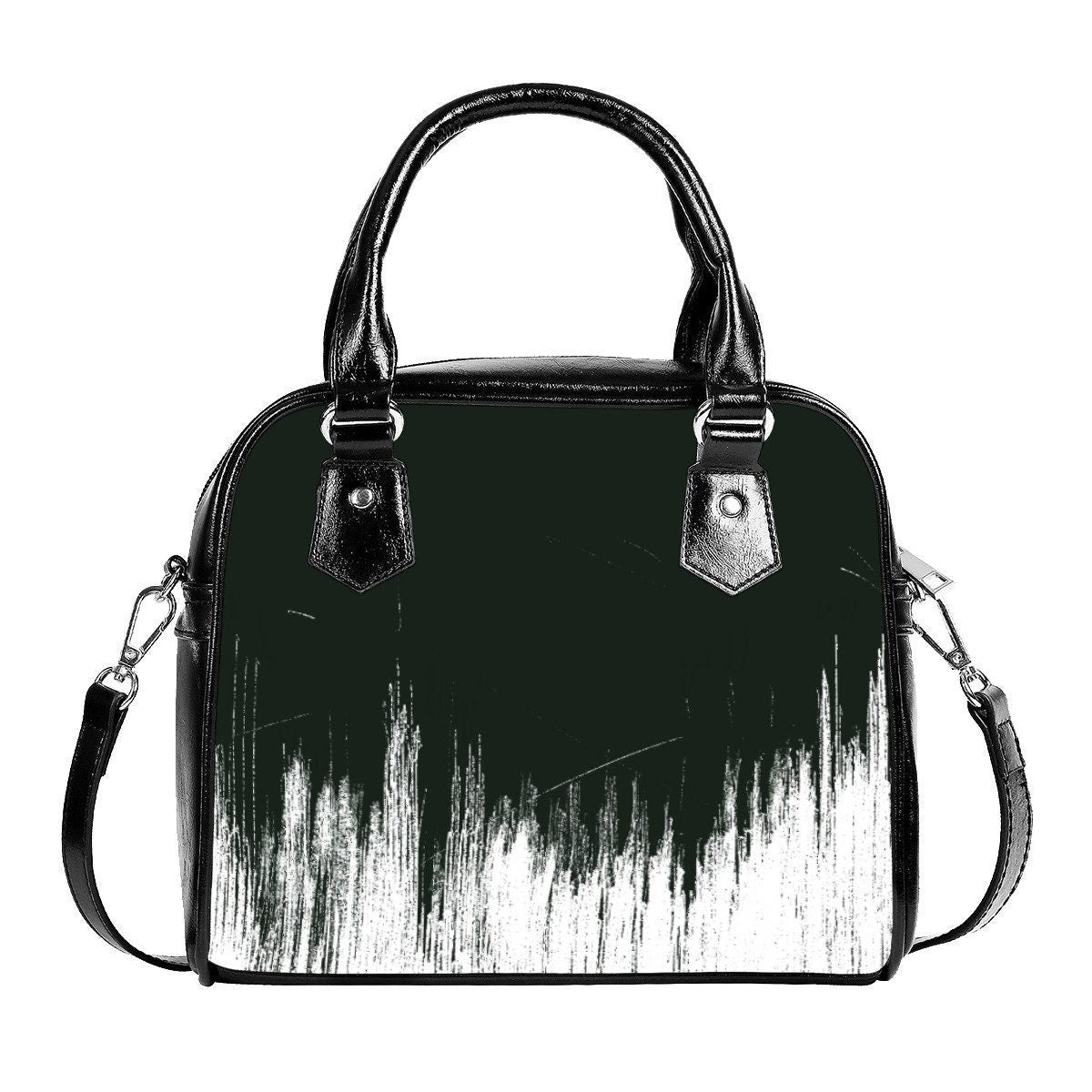 Edgy Black Bag, Black Handbags, Punk Rock Style, Abstract Bag, Women's Bags, Women's Purse, Gothic Style Bag, Artistic Bag