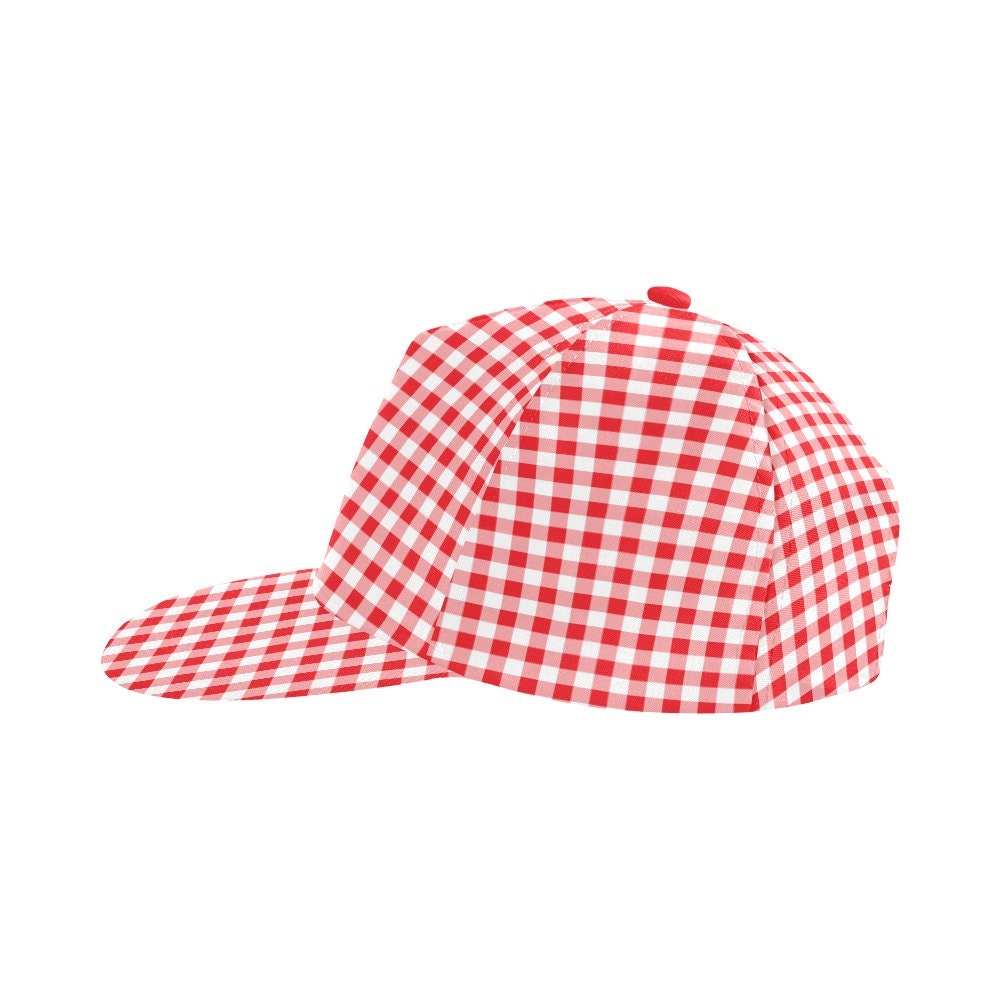 Baseball Cap, Red Gingham Women's Baseball Cap, Red Cap, Baseball hat, Unisex cap, Retro inspired Cap, Retro Style Hat, Fashion Hat,