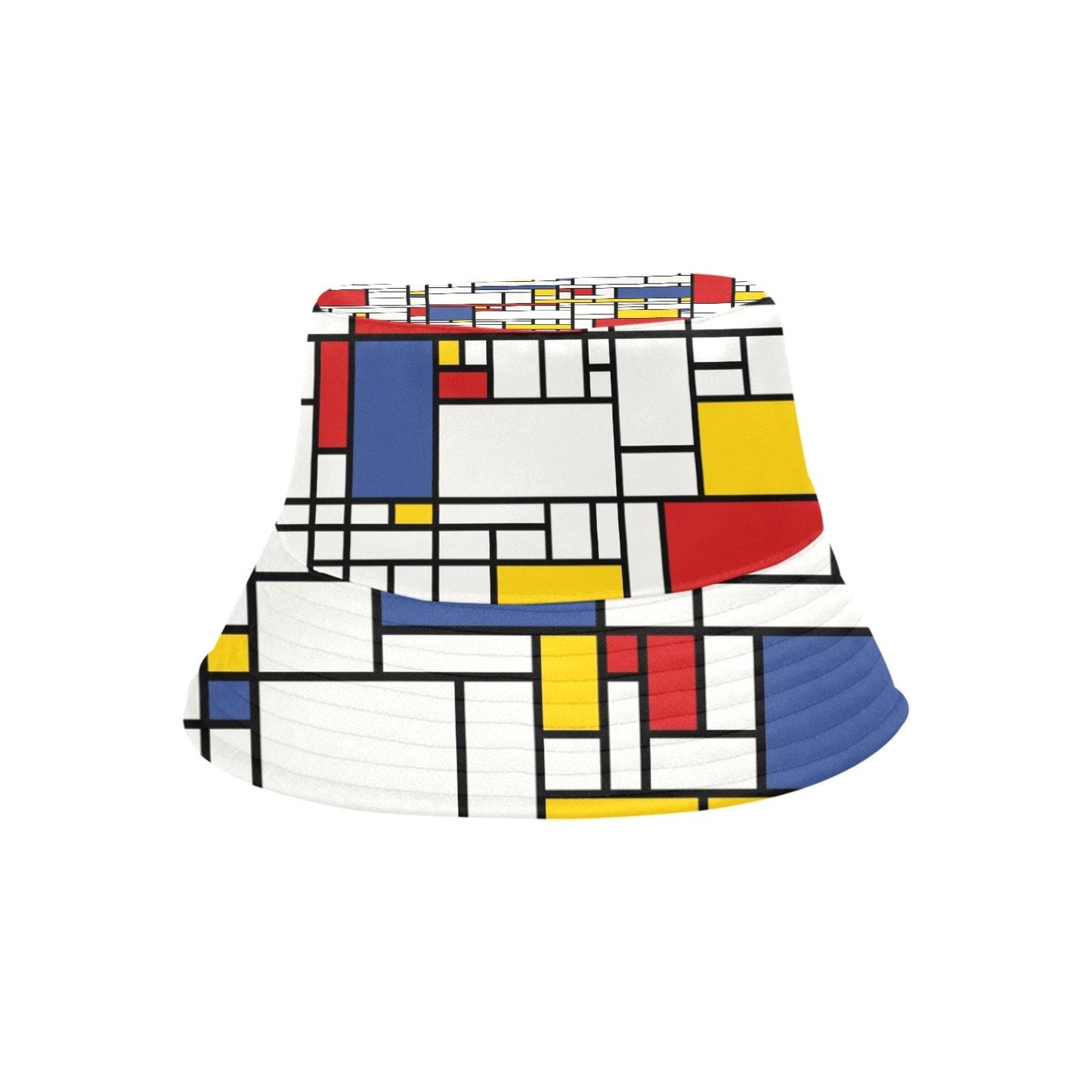 Bucket Hat, Mod Hat, 60s style hat, Unisex Hat, Mondrian Print Hat, Geometric Hat, Red Blue Hat, Vintage style hat
