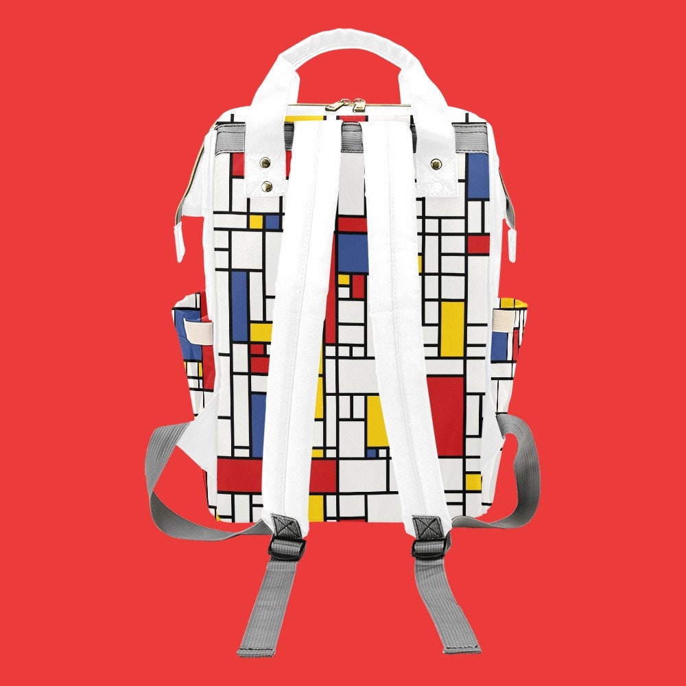 Unisex Backpack, Women's Backpack, Mondrian BackPack, Women's Bags, Retro inspired Backpack,60s style bag,Vintage style backpack,Fashion bag