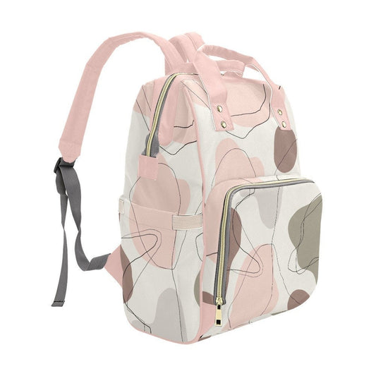 Abstract Pink Backpack, Pink Backpack, Women's Backpack, Women's bag, Abstract print bag, High Fashion Bag, Fashion Backpack