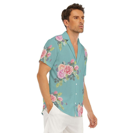 Men's Floral Shirt, Men's Shirt, Men's Deep V-neck Shirt, Men's Casual Shirt, Men's Romantic Shirt, Floral Shirt Men, Men's Dress Shirt